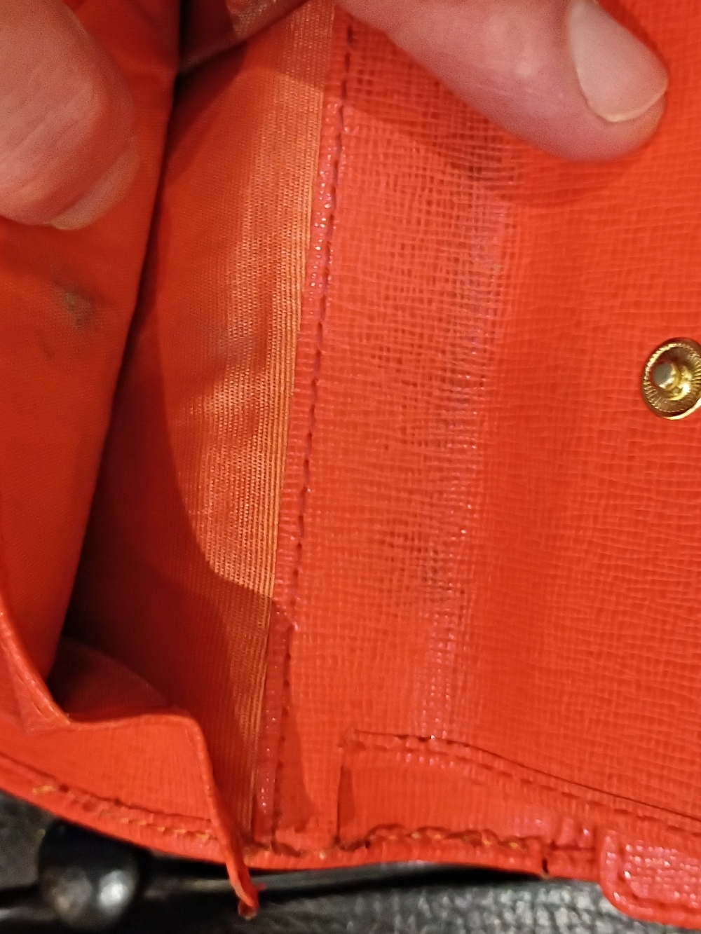Furla Orange Saffiano Leather Fold Wallet - Picture 6 of 11